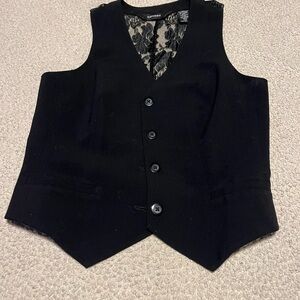 Size 3/4 - Express Black Vest with Lace Detail